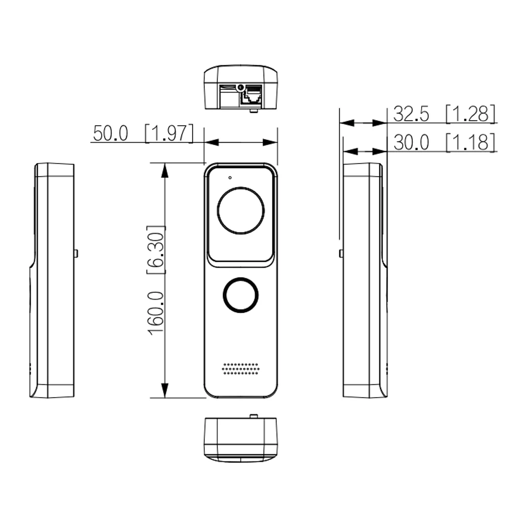 Dahua Original KTW02 Wi-Fi IP Video Intercom Kit include Villa Door Station VTO2311R-WP & Indoor Monitor VTH2621G-WP