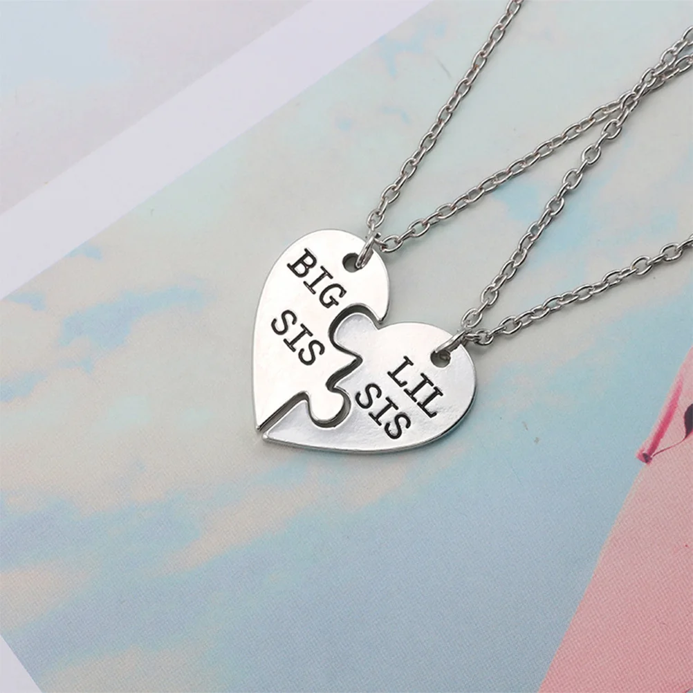 

2pcs Puzzle Necklaces For Big Graduation Jewelry Heart Pendant Graduation Puzzle Necklace Jewelry Gift