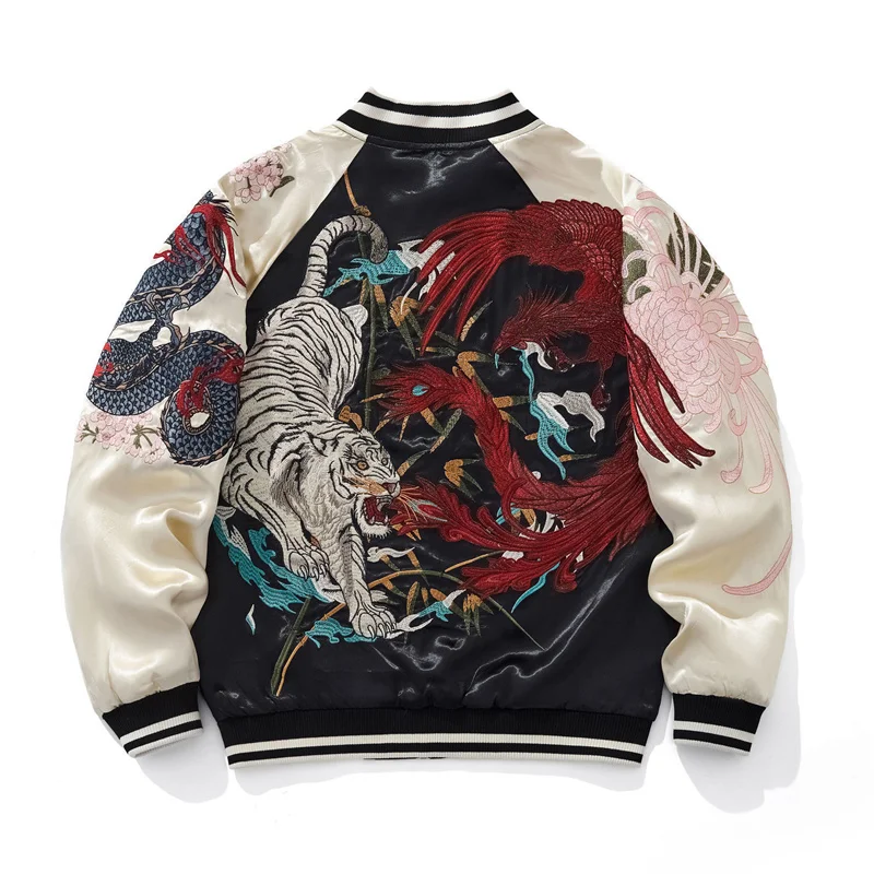 

High-End Heavy Embroidery Jackets For Man Stand Collar Harajuku Autumn Top Quality Comfortable Fit Fashion Chamarras Para Hombre