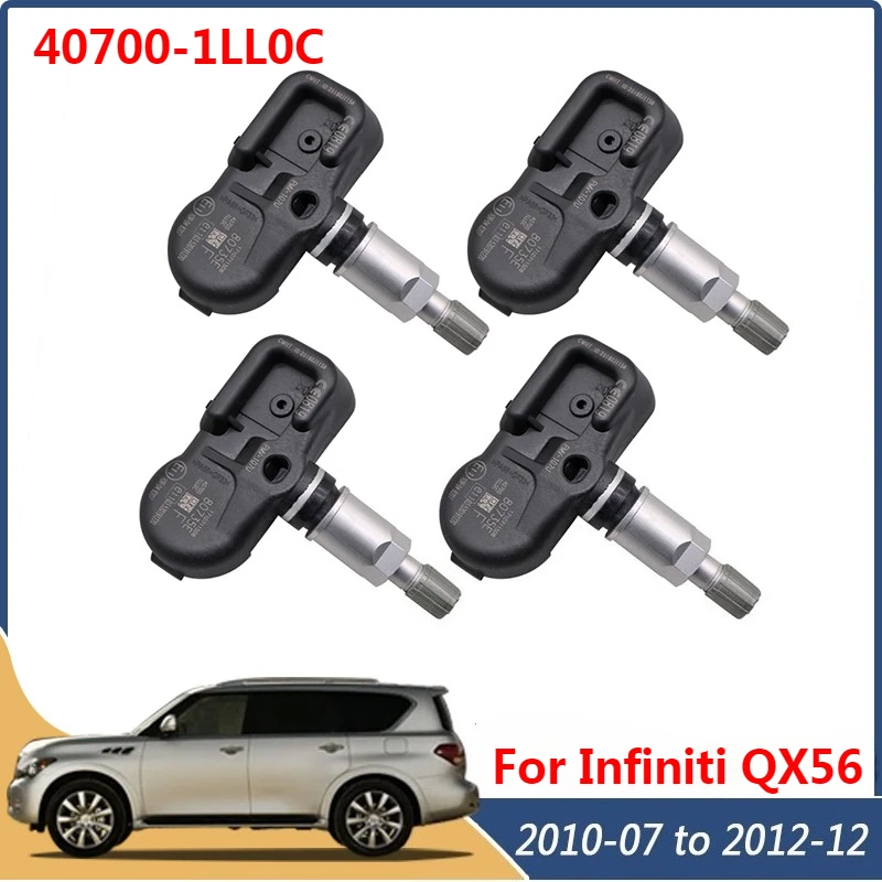 40700-1LL0C PMV-107U Für 2010 2011 2012 Infiniti QX56 FX Serie Reifendruckkontrollsystem Sensor 4PCS TPMS 433MHZ