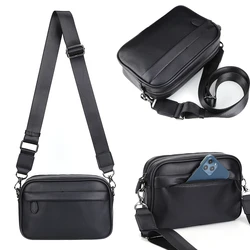 Luxury Business Shoulder Bag for Men Design Plaid PU Leather Messenger Crossbody Bag Casual Zipper Small Square Sling Bag Pouch