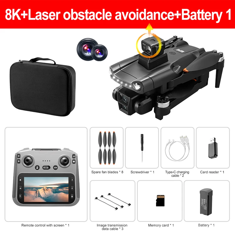 Xiaomi V198MAX GPS Drone 8K Professional Camera Aerial FPV Brush Laser Obstacle with Large Screen Remote Control Folding Dron