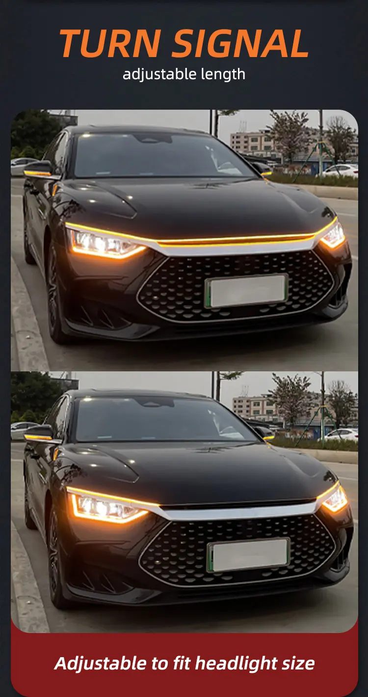 Scan Start Auto Auto Motorhaube Lichter Streifen Auto Blinker Anzeige Tagfahrlicht Flexible Streifen Universal Umgebungs Lichter – Detail 5