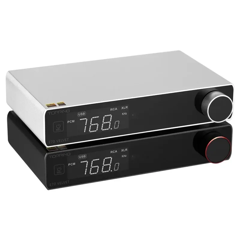 

ЦАП TOPPING E70 VELVET с декодером AK4499EX, XU316, поддержкой DSD512, PCM768kHz, BT 5.1, LDAC, 24Bit/96kHz и пультом дистанционного управления E70V