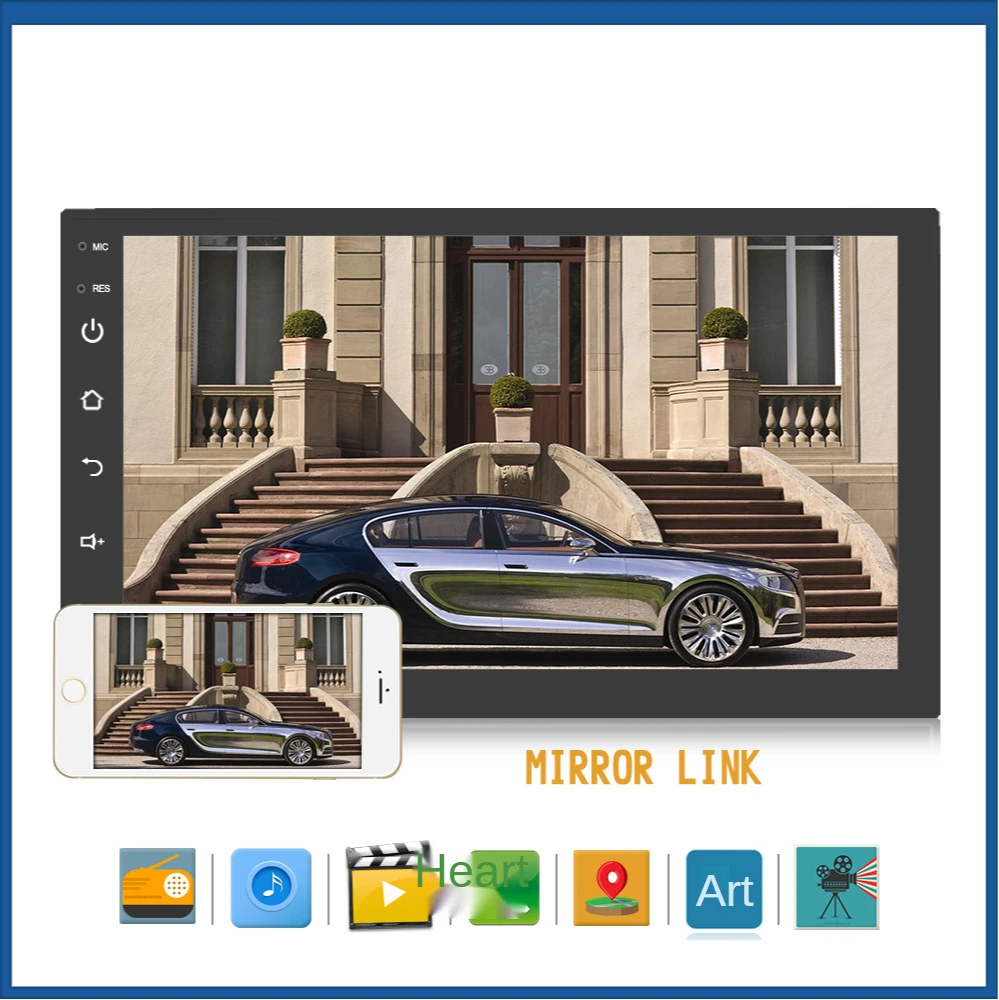 

7 Inch Universal Front Panel:Android 11 Car Radio 178mm*102mm Stereo Audio Stereo Radio WIFI RDS GPS BT Car GPS Navigation