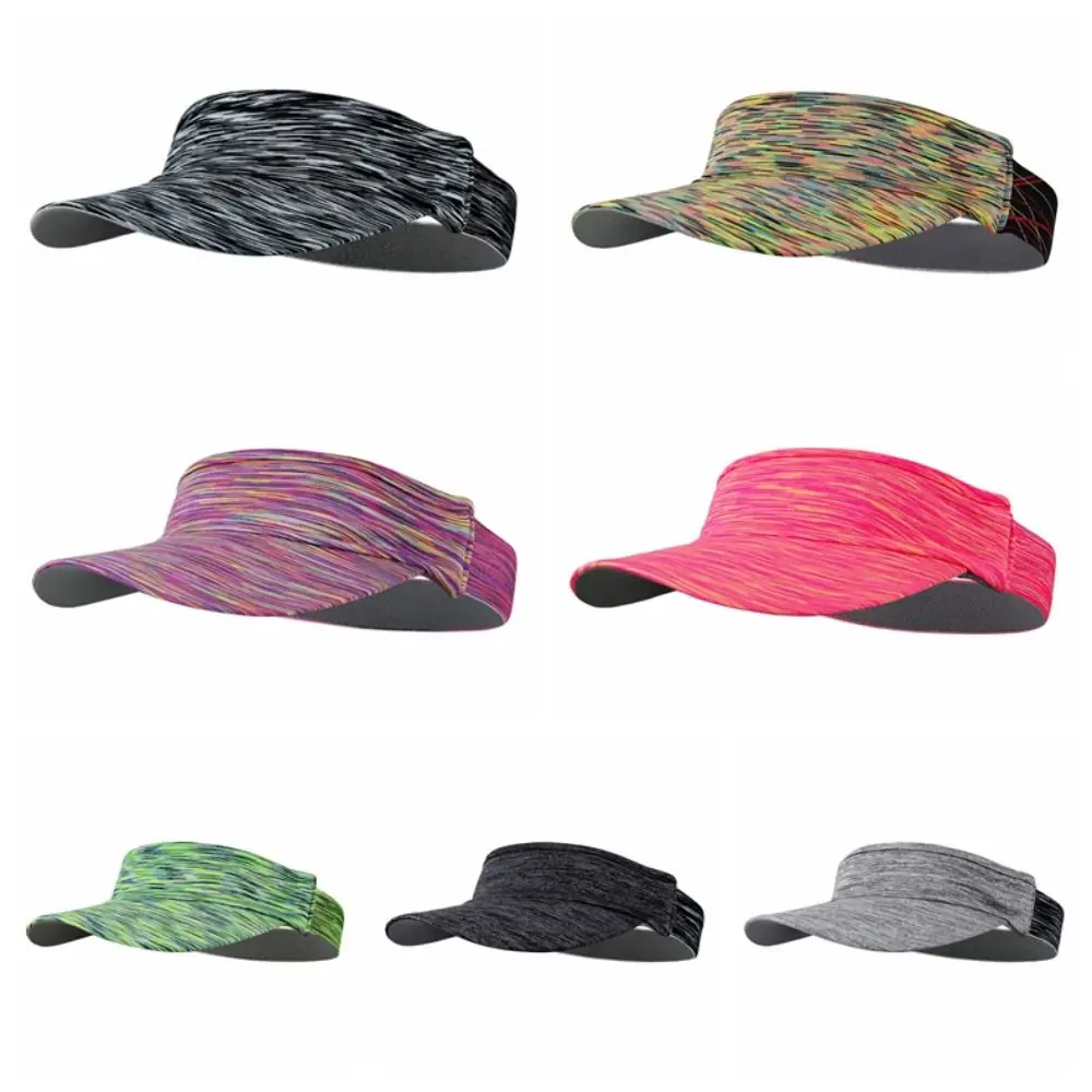 Summer Sweat Absorbent Empty Top Hat Breathable Mixed Colors Topless Visor Cap Sun Protection Adjustable Sports Hat Women Men