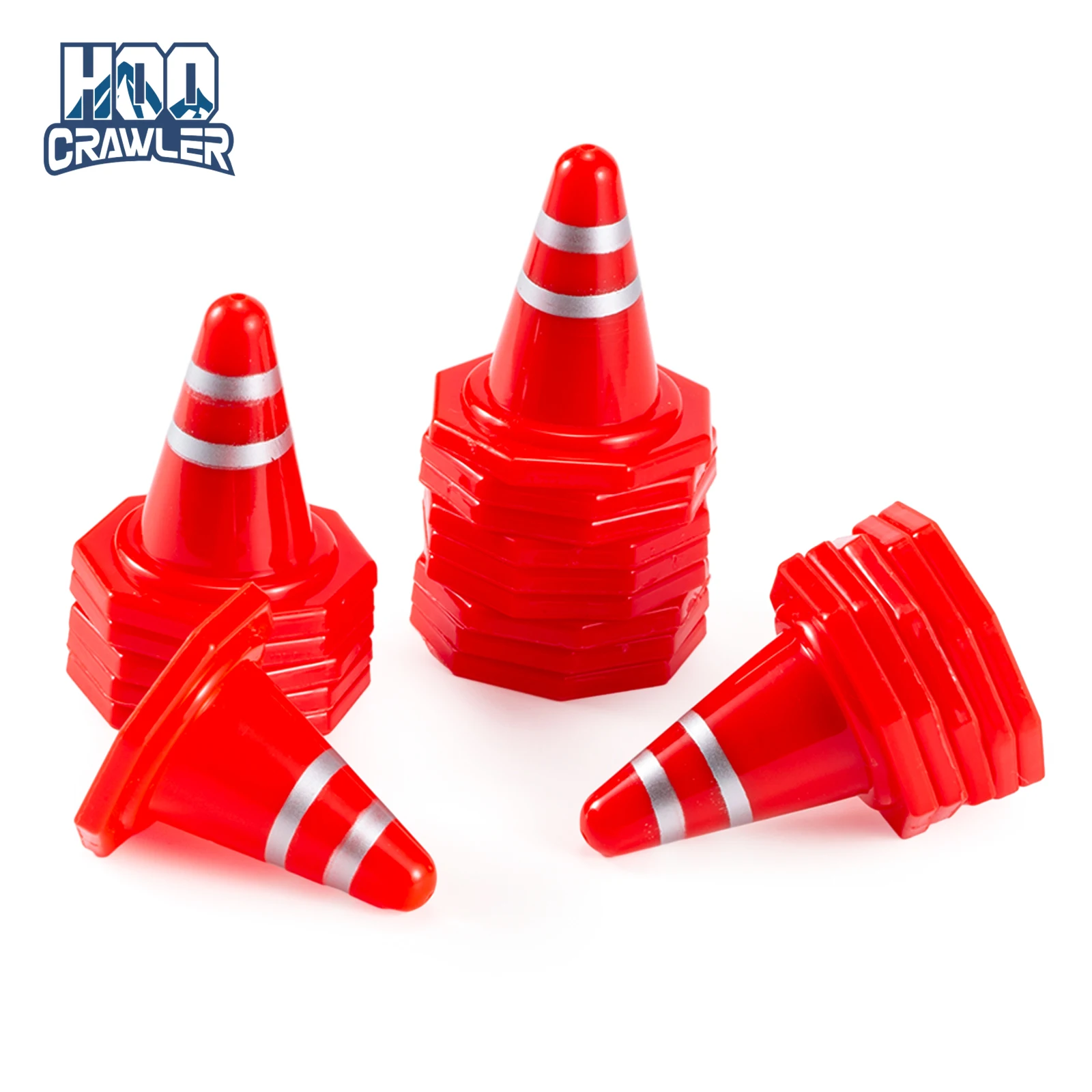 HooCrawler 20Pcs Simulated Traffic Cones, Mini Decoration Toys Road Cones for RC Crawler 1:16 1:18 1:24 RC Car SCX24 FCX24 TRX4M