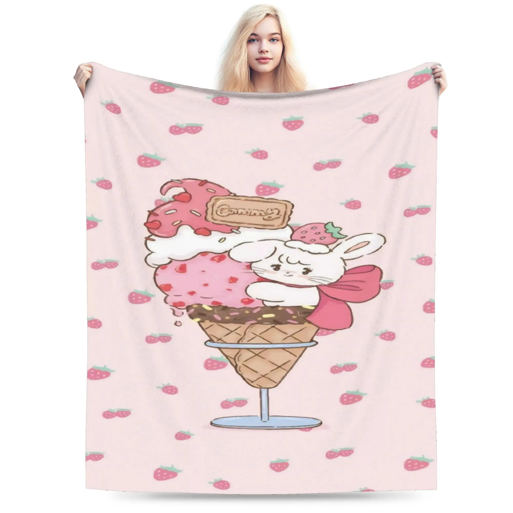 pink cartoon Mikko Mousse  Blanket Multi-size Super Soft Cozy  Throw Blankets for Couch Sofa and Bed