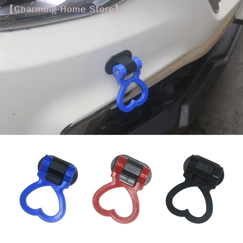 Heart Shape Car Styling Trailer Hooks Sticker Decoration Car Auto Rear Front Trailer Simulation Racing Ring Vehicle Towing Hook
