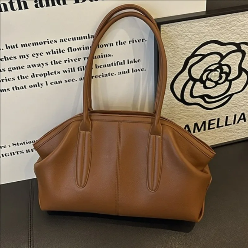 Large-Capacity Single-Shoulder Tote Bag, Retro Style Fashion Handbag,Korean Niche Commuter Under-Arm Bag, Premium-Feel Women's