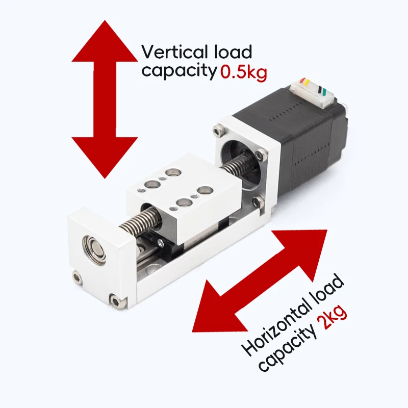 UMOT Mini Nema8 40mm Linear Stroke Rail Motion Module Ball Screw Slide Guide DC T-type Motorized Linear Stage CNC Sliding Table