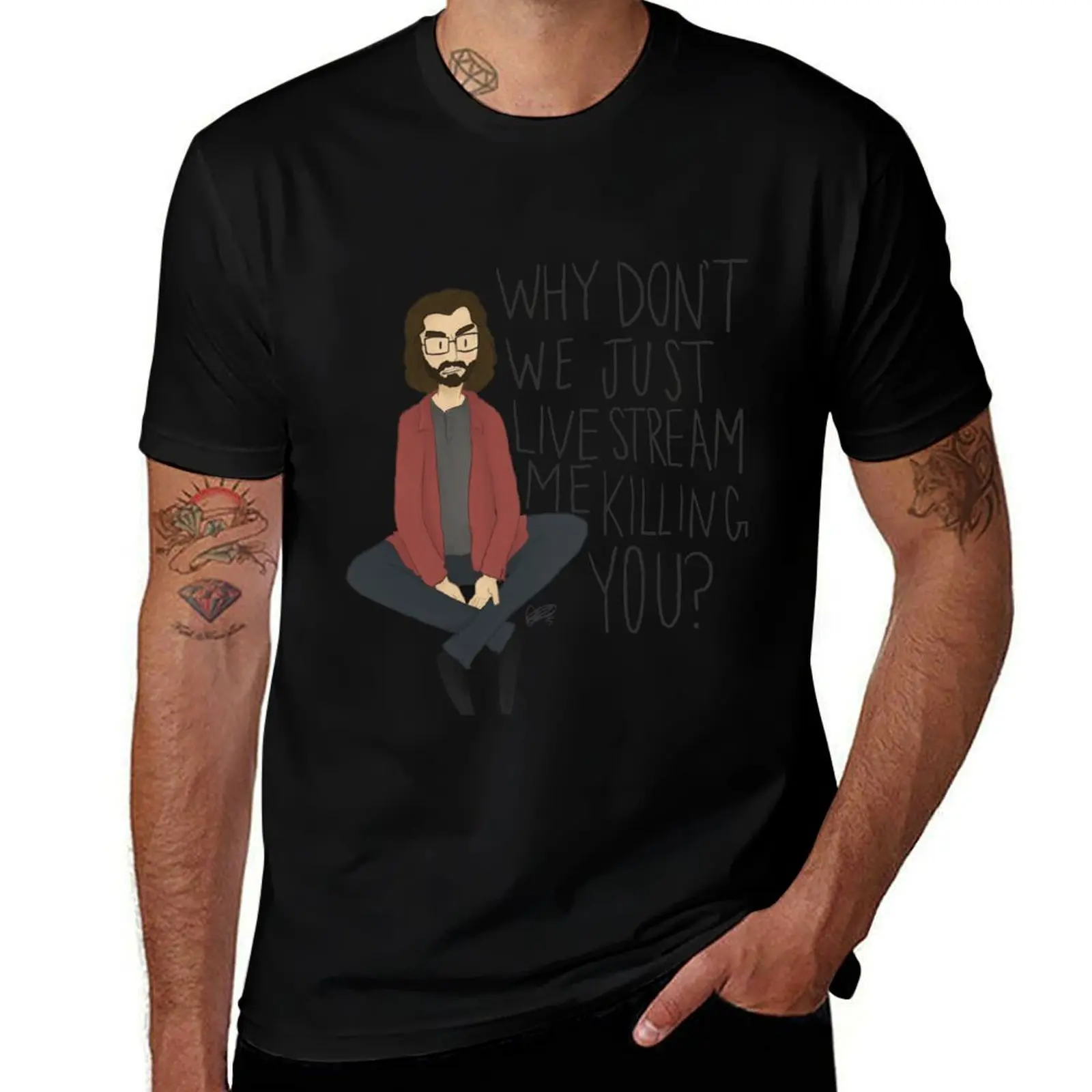 Bertram Gilfoyle T-Shirt Abstract Pattern Print Top T-Shirt