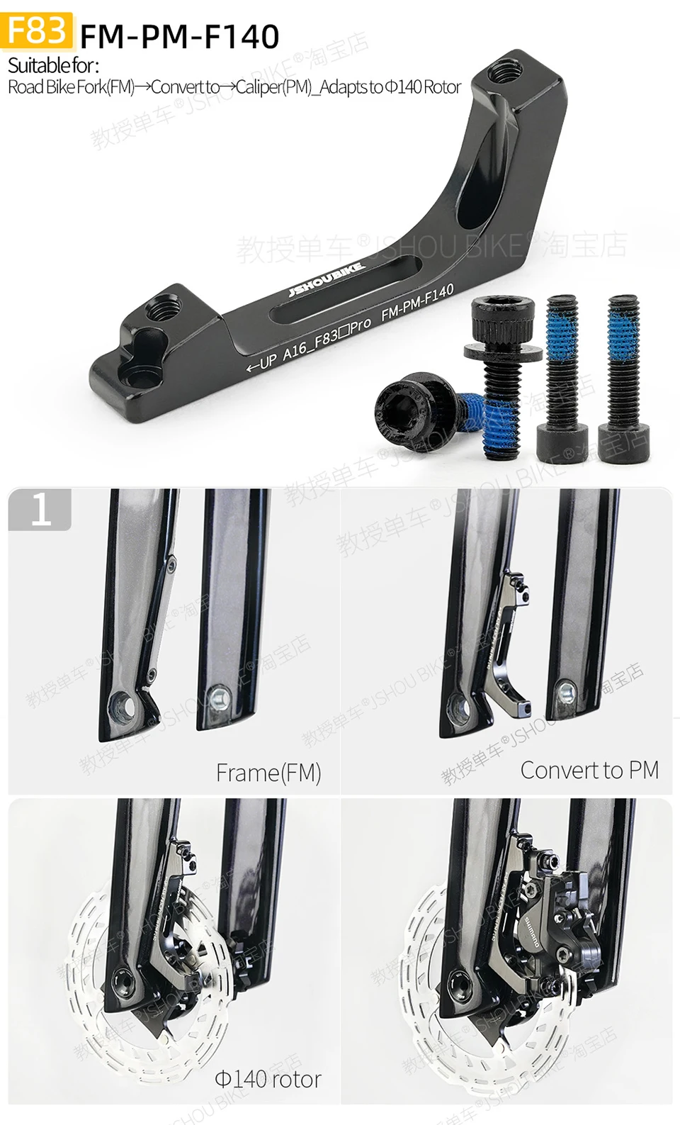 FM/PM Rennrad Scheibenbremssattel Mount Adapter 140mm 160mm 180mm Rotor Fahrrad Scheibenbremse Gabel Sattel Konverter – Detail 17