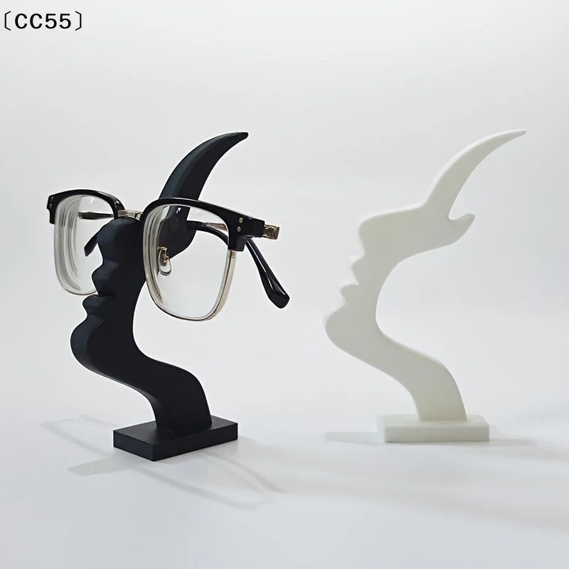 3D Printed Abstract Human Face Eyeglass Stand Minimalist Decor Glasses Display Holder For Bedroom Office Desk Decor Use〔CC55〕