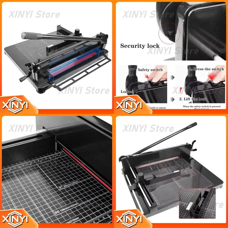 for ZEQUAN Black Manual Guillotine Paper Trimmer 858 A3 Desktop Heavy Duty Paper Cutter