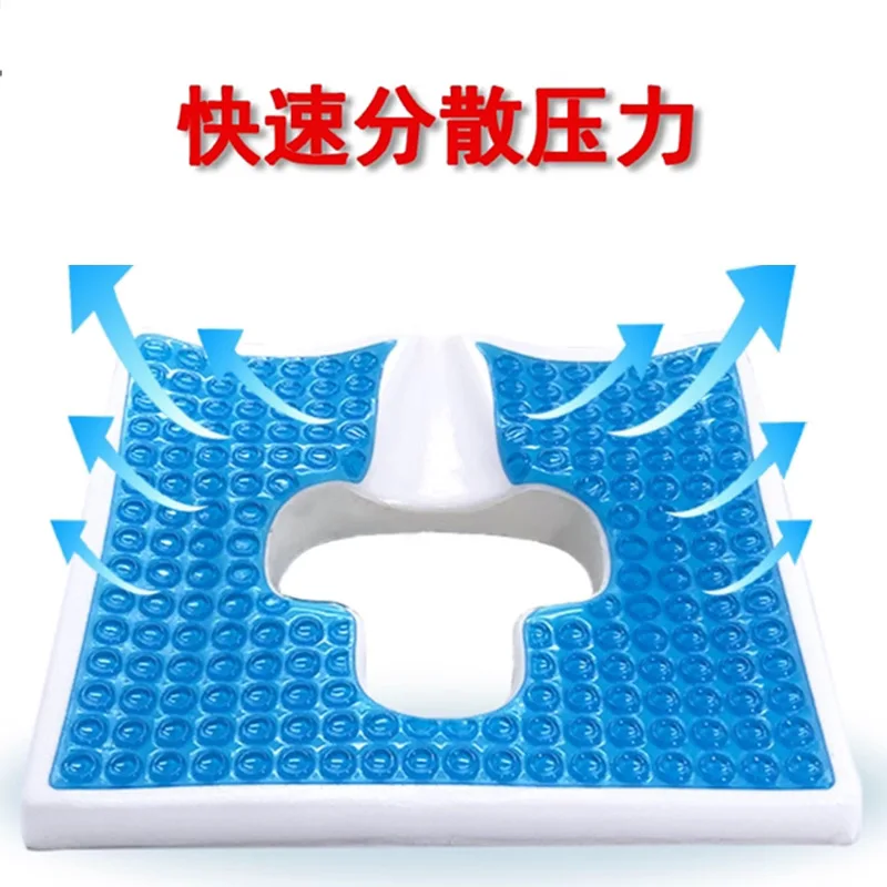 Wheelchair Gel Seat Cushion for Elderly Anti-Bedsore Pressure Relief Pad Breathable Post-Surgery Recovery Mat for Bed
