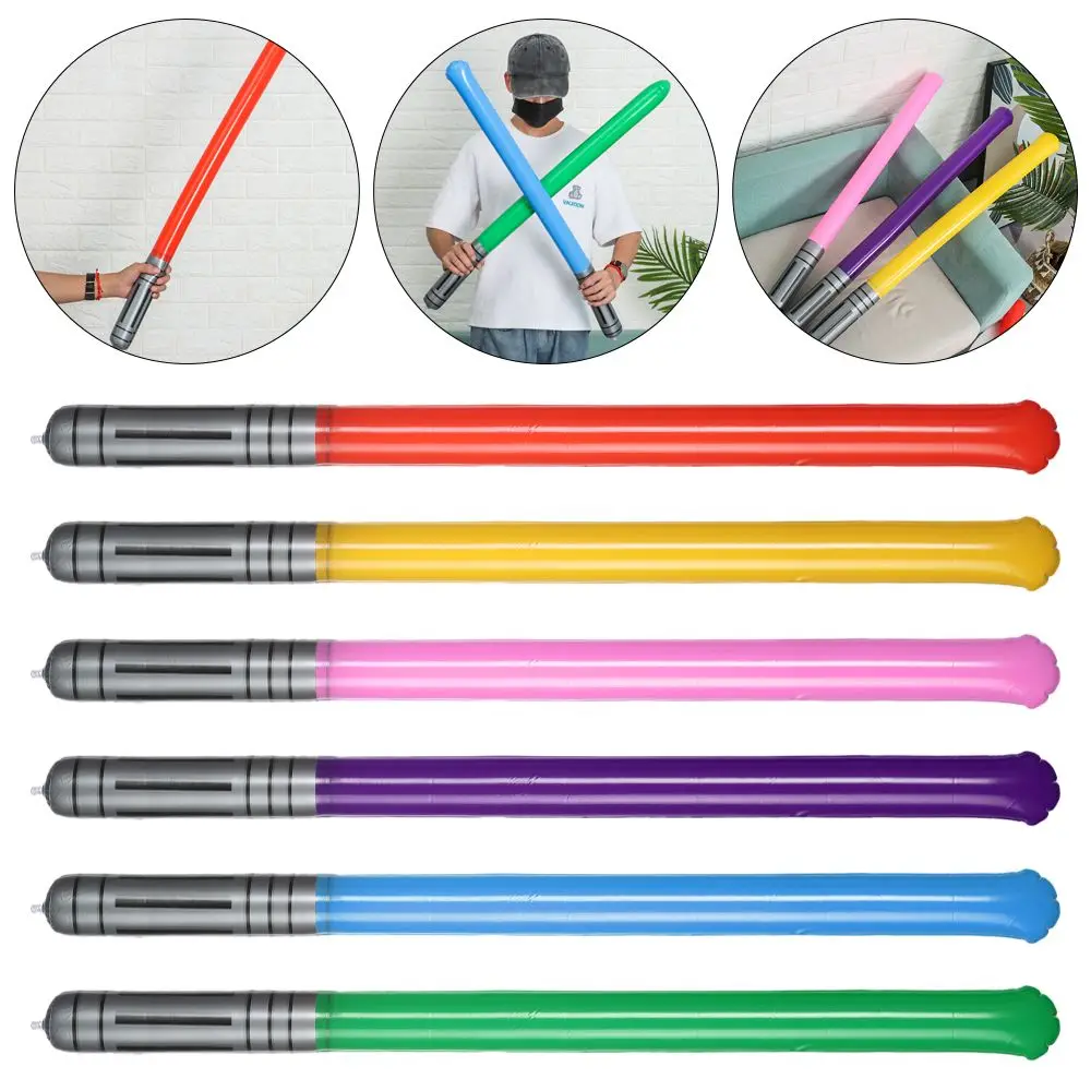 6Pcs Fashion Party Props Birthdays  Gifts Cosplay Light Saber Star Fans Inflated  Inflatable Sword