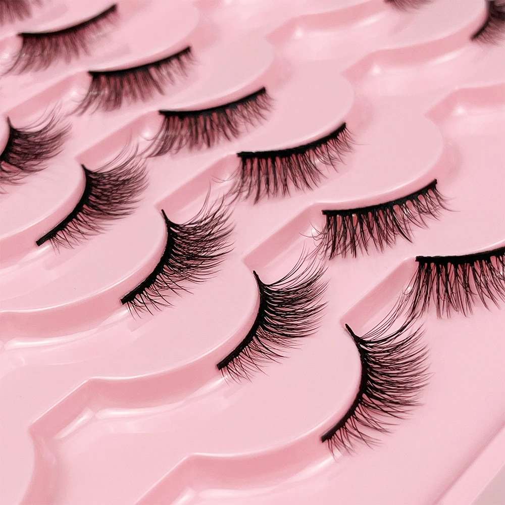 14 paia di mezze ciglia, ciglia finte occhio di gatto spesse e soffici, riutilizzabili, adatte per le feste