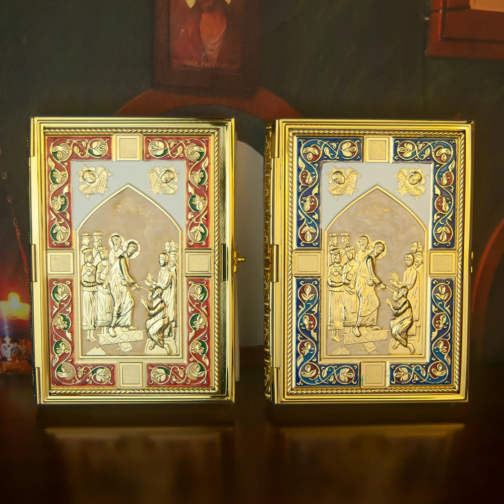 21*16*3.5CM Eastern Orthodox Holy Scriptures Gospel Book Cover For Church With High Quality Handmade And Gold Plating