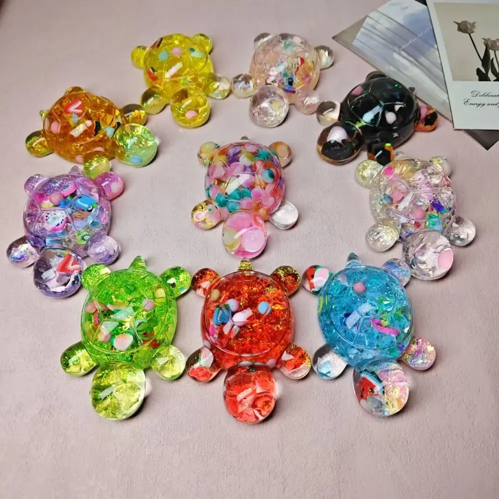Flash que fluye arena Color caramelo tortuga muñecas miniatura estatua de tortuga lindo juguete de tortuga de dibujos animados frutas Mini tortuga pequeño adorno