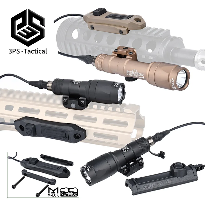 

Softair Surefir M300 M600 Weapon Scout Flashlight Airsoft Gun Light Dual Function Pressure Switch Fit MLOK Keymod 20mm Picatinny