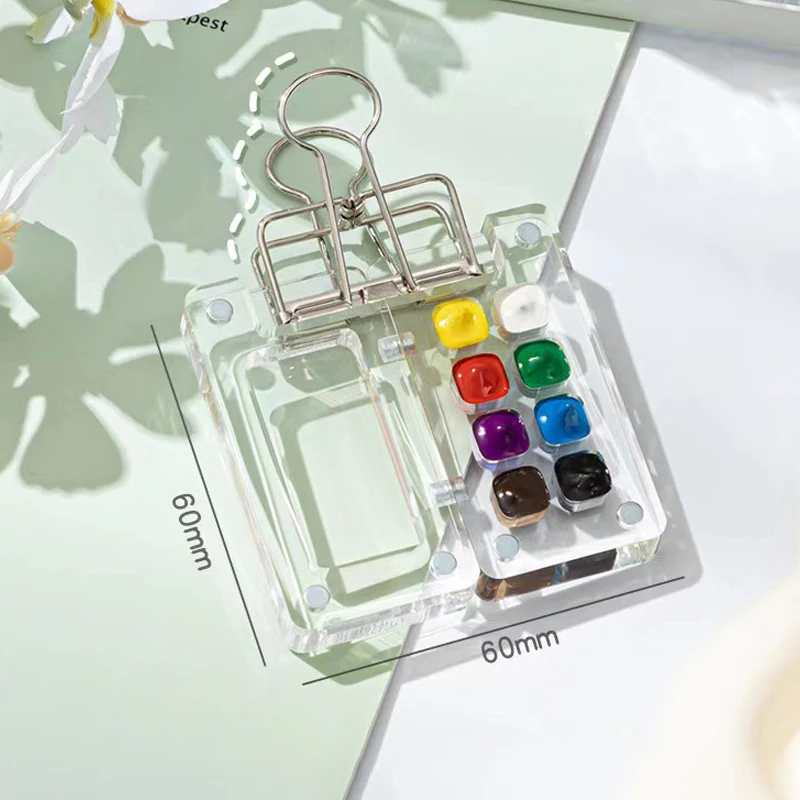8/15 Grids Acrylic Mini Watercolor Palette Portable Paint Box Travel Painting Watercolor Paint Tray Art Supplies