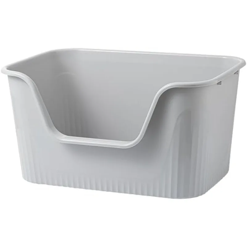 

Extra Large Kitty Litter Box with High Sides, Anti-Splashing, Tool-Free Assembly, Multi Cat, Jumbo (Grey)