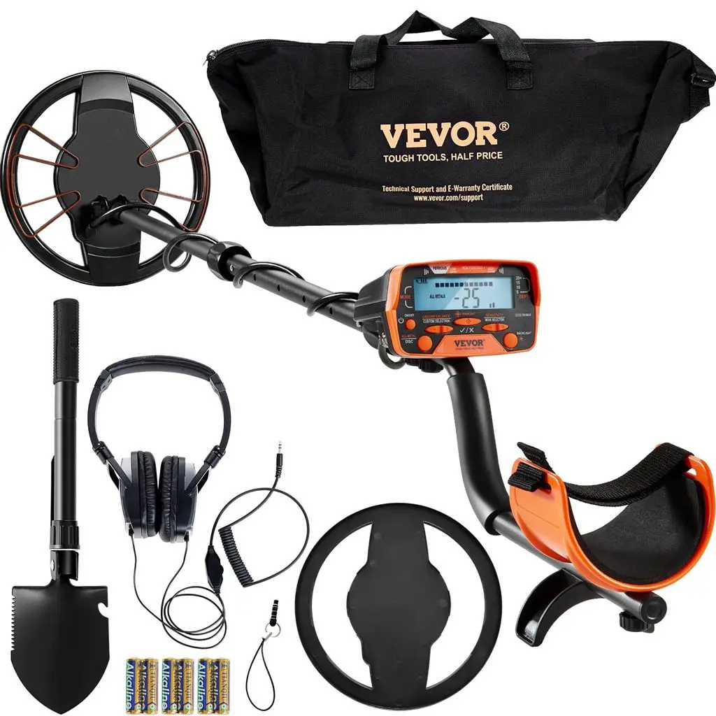 VEVOR Metal Detector for Adults & Kids, 10 Inch Waterproof Search Coil with LCD Display 7 Modes