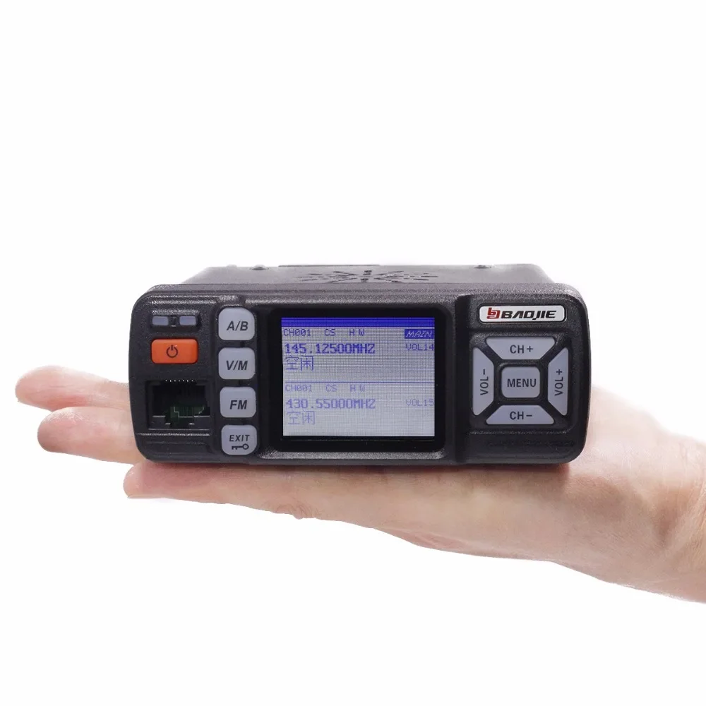 Baojie BJ-318 Mini Vehicle Mount Car Radio Station 256CH 10km 25W Dual Band VHF/UHF Mobile Radio Transceiver Upgrade of BJ-218