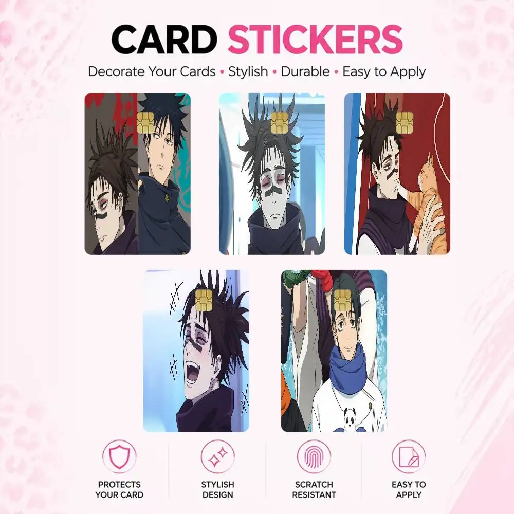 Choso Jujutsu Kaisen Anime  High‑Res Game Chip Decals Credit Card Mini Waterproof Vinyl Ornament Useful Gift