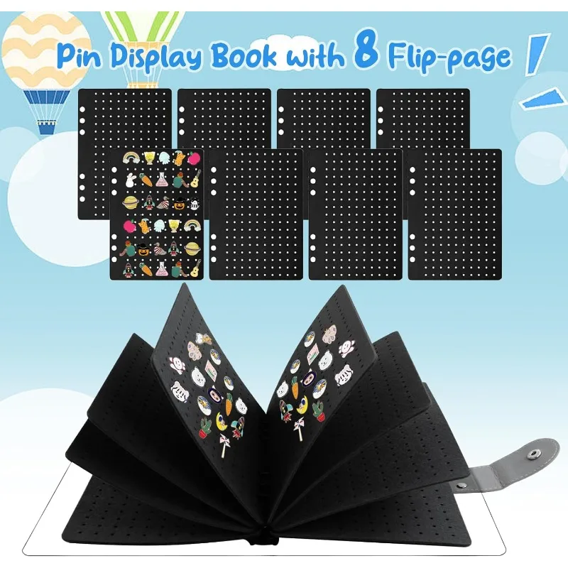 Pin Badge Display Book Enamel Pin Display Pages for Store 350+ Pins Waterproof Brooch Collection Storage Holder