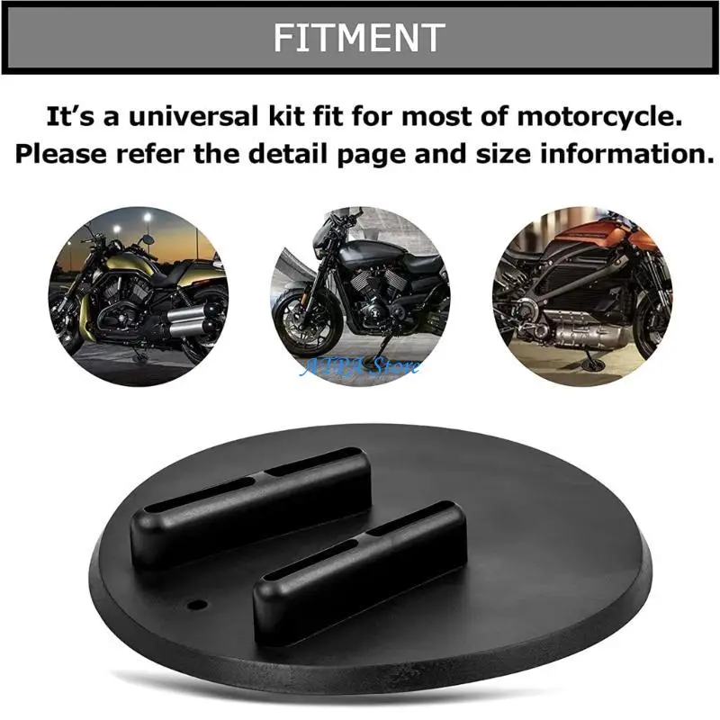 

U13C Motorcycle Kickstand Pad, Side Stand Support Plate Add Stability Kick Stand Coasters for Parking on Soft Ground and More