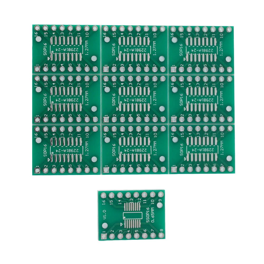 10 個 SOP16 SSOP16 TSSOP16 アダプタボード 15.6 ミリメートル × 21 ミリメートル SMD から DIP アダプタコンバータ PCB ボード