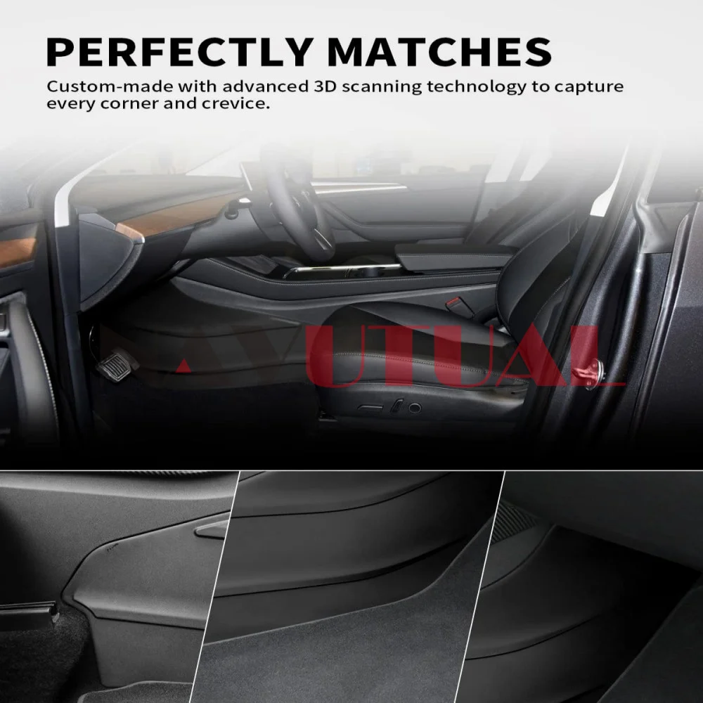 Central Control Side Anti-Kick Mat para Tesla Modelo Y 3, Resistente à água e sujeira Protector, TPE Cover Pad, Matte Console Protector