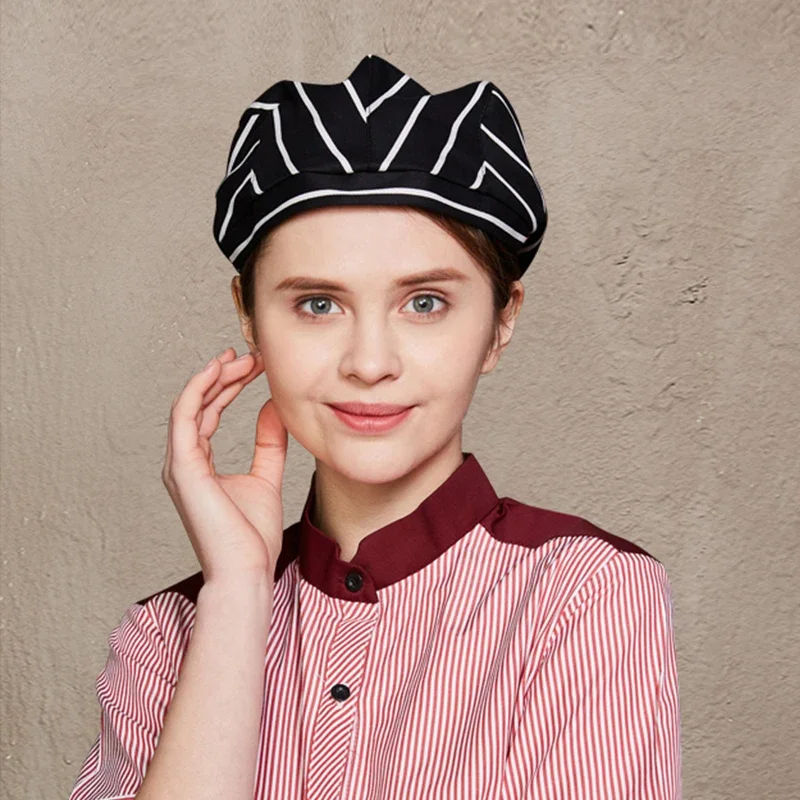 Catering Cook Hat Waiter Chef Kitchen Work Cap for Food Service Hotel Restaurant Canteen Baking Household Cooking Chef's beret