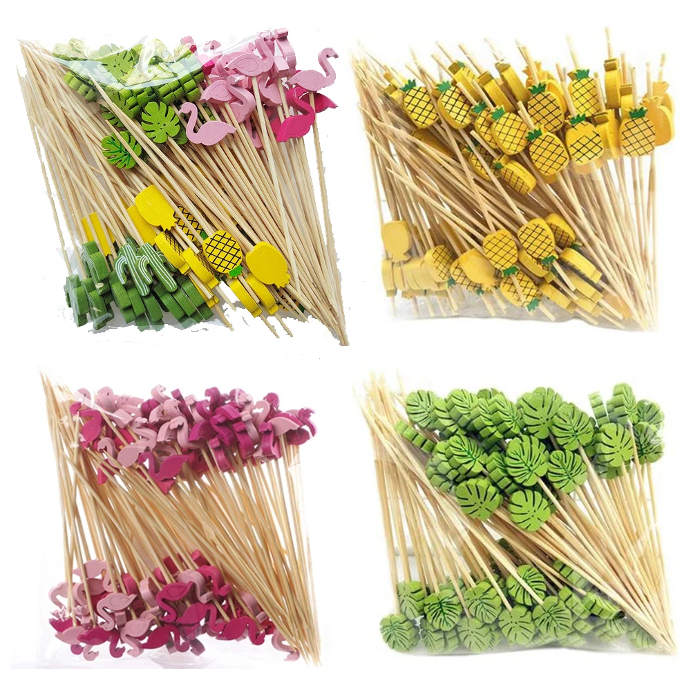50 Stück Einweg-Bambus spieße Osterhasen Buffet Essen Picks Cupcake Obst Gabel Party Dessert Salat Sticks Zahnstocher Spieß