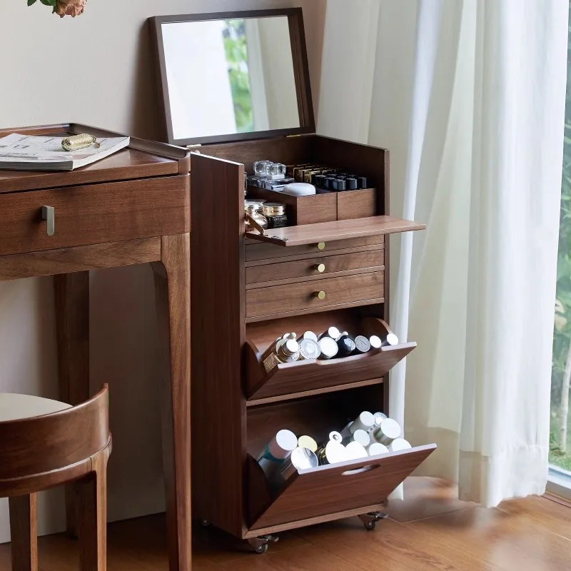 Vintage multi-layer makeup storage necklace bracelet jewelry box bedroom powder room movable floor-to-ceiling
