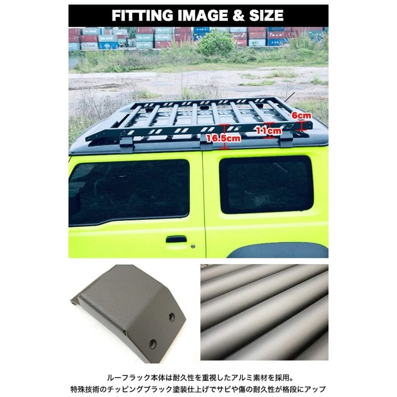 TELLIKA JB64W JB74W Aluminum Alloy with LED work light Basket Metal Carrier Box Roof Luggage Rack Fit for Suzuki Jimny JB64 JB74