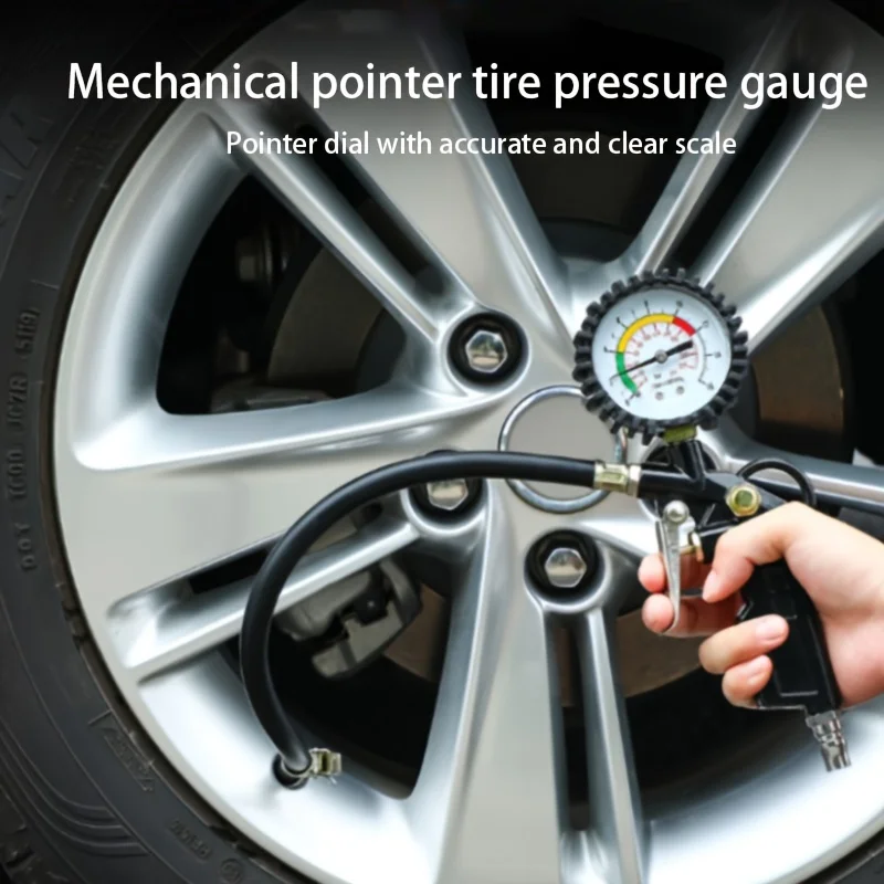 

Механический указательный манометр для шин, насадка для накачивания велосипедов и мотоциклов с манометром, манометр для накачивания