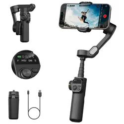 AOCHUAN Smart X2 Smartphone Gimbal Stabilizer With built-in extension pole and LED display For iPhone and Android phone GImbal