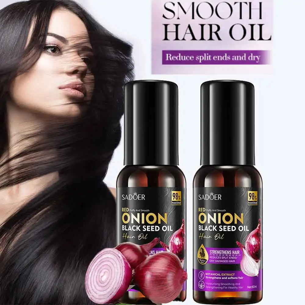 Red Onion Black Seed Oil Smooth Hair Oil  Care Essential Oil Hair Regeneration Effective Hair Loss Product