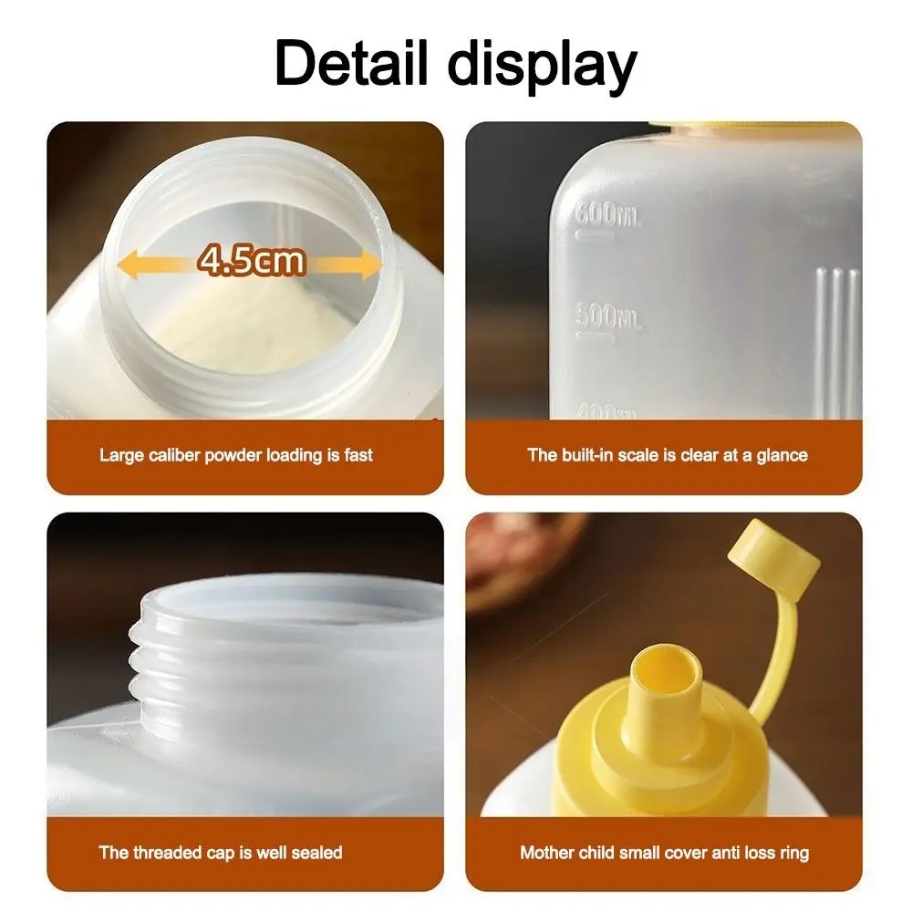 New Reusable Powder Storage Bottle Moisture Proof Small Spout Starch Container Sealed Lid Seasoning Container