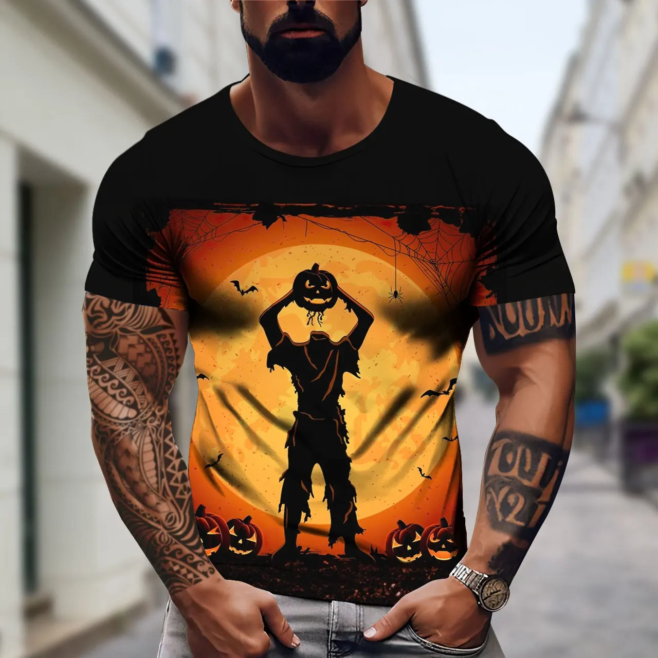 

Halloween Men's T-Shirts Festive Carnival Costumes Christmas Tops O Neck Premium Streetwear Luxury Comfortable Short Sleeves
