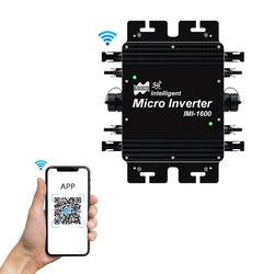 1600W Solar PV grid Tie inverter with smart WiFi function DC 22-50V AC for 60/72 Cells solar PV grid tie micro inverter