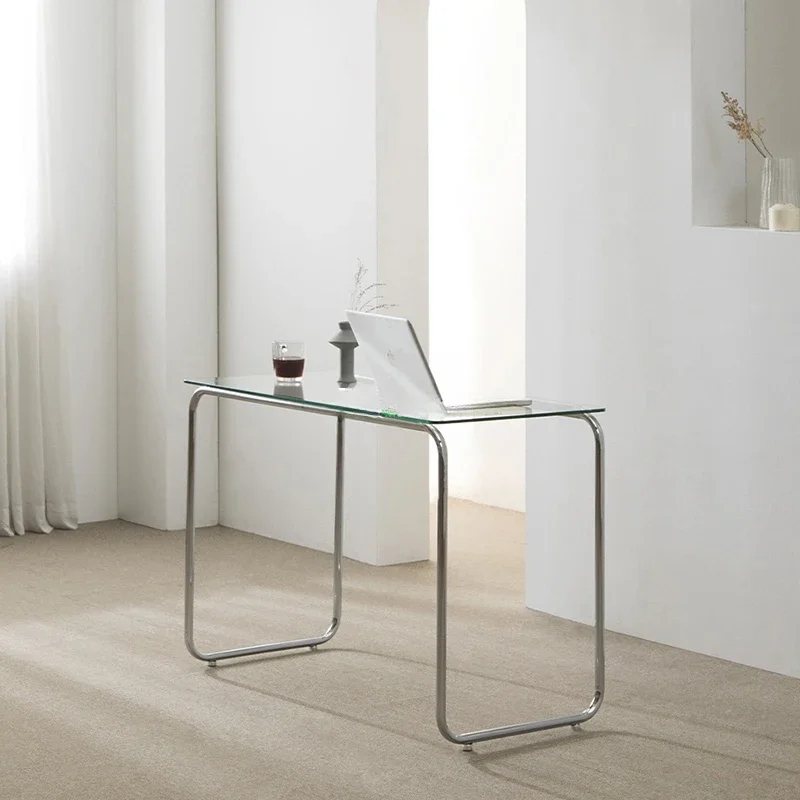 #Computer Desk, Glass Desk, Writing Desk, Living Room, Home Minimalist Makeup Desk
