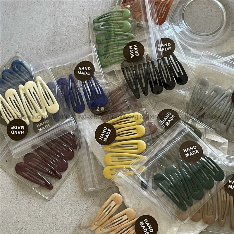 Elegant Charming Water Drop Enamel Side Hair Clips Collection Cute Decorative Clips for Bangs Daily Wear SturdyHair Clips  Girls
