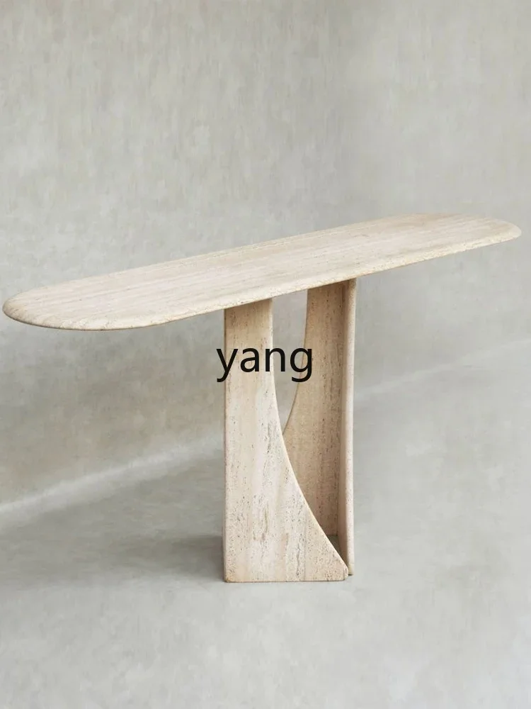 LH  marble entrance table designer enters the door against the wall entrance table