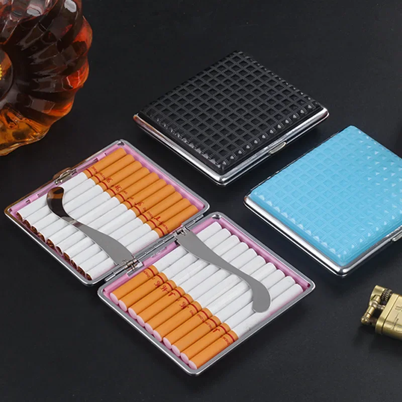 Portable Cigarettes Cases Cigarettes Pocket Tobacco Holder Grid Pattern Fashion Smoking Accessorie for Man Lady Gifts Box