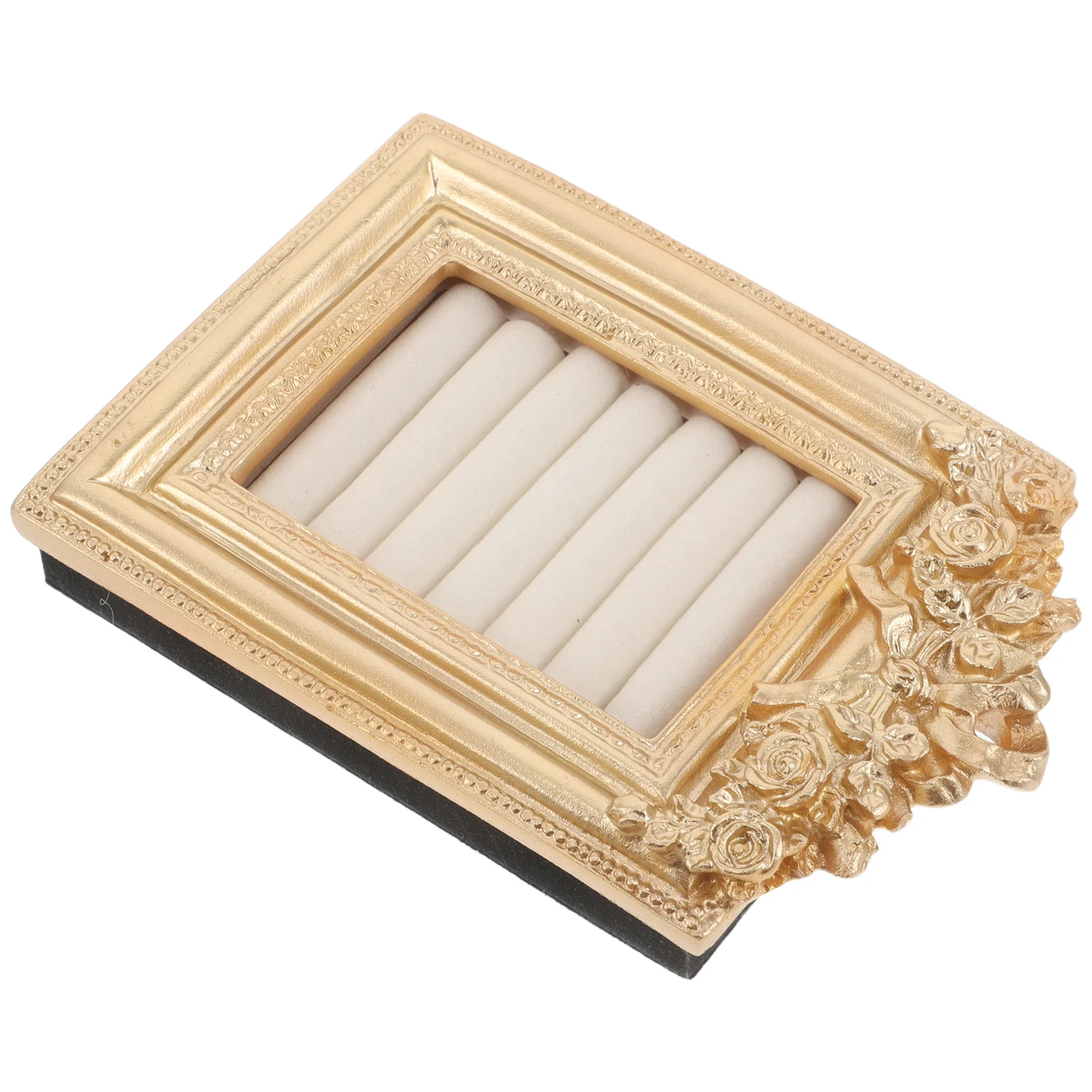 

Vintage Ring Holder Jewelry Display Stand Baroque Wedding Engagement Organizer Frame Earring Tray Jewelry Storage Display