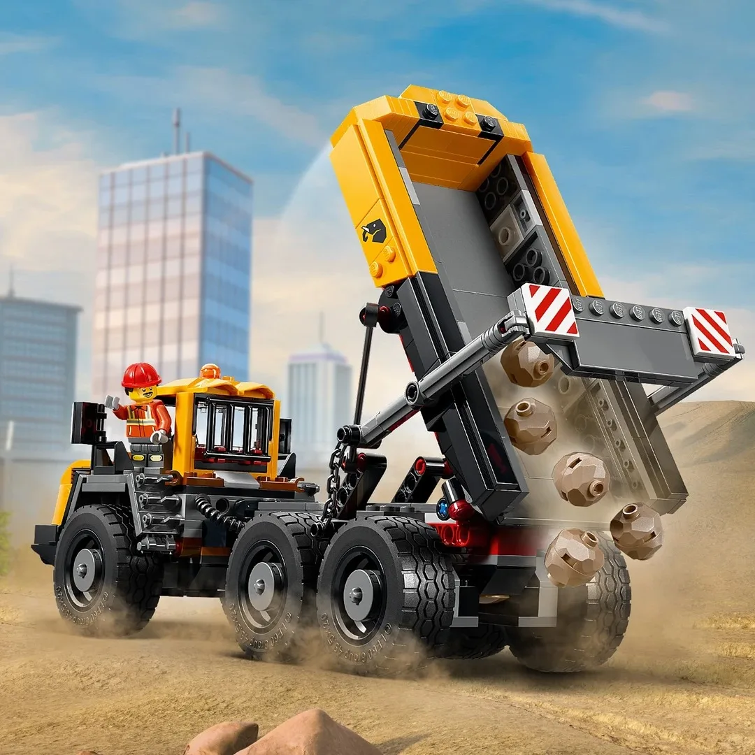 New In Stock 1132PCS Yellow Loading Truck And Tipper Truck Building Blocks Assembly Brick Vehicle Model Toy Birthday Gift - view 3